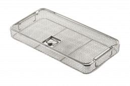 Корзина сетчатая с ручками с крышкой КСрКк-450х50 (450х225х50 мм)