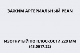 Зажим артериальный Pean изогнутый по плоскости 220 мм (43.0617.22)
