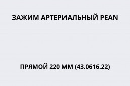 Зажим артериальный Pean прямой 220 мм (43.0616.22)