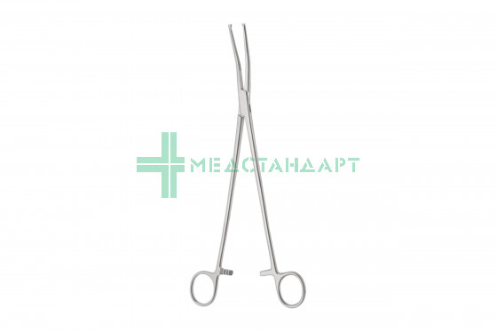 Зажим медицинский KOCHER/OCHSNER с зубцом изогнутый 280 мм (З-50р) ТЗ-01-275-28