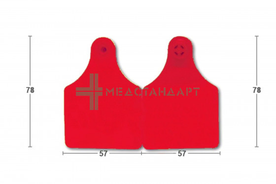 Бирка ушная двойная D/D 57х78 мм MULTIFLEX (цвета в ассортименте)