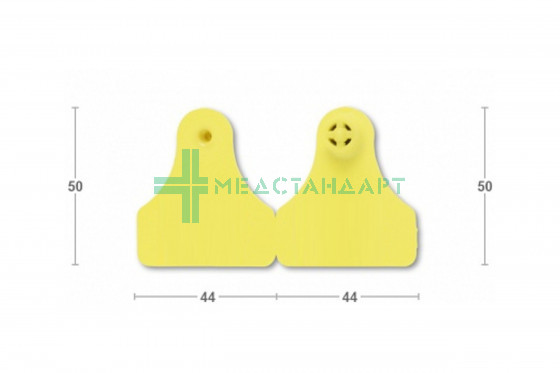 Бирка ушная двойная A/A 44х50 мм MULTIFLEX (цвета в ассортименте)