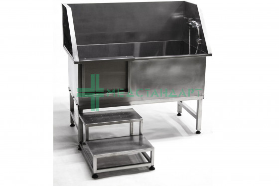 Ванна для груминга из нержавеющей стали SILVER 127х40х151 см