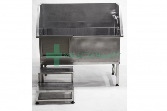 Ванна для груминга из нержавеющей стали SILVER 127х40х151 см