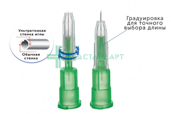 Игла ультратонкая косметологическая с изменяемой длиной 31G (00006)