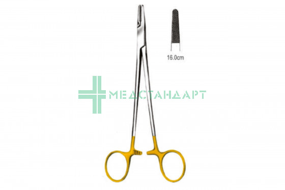 Иглодержатель с твердосплавными вставками Mayo Hegar Ndle Holder 16 см TC (21.5050.16)