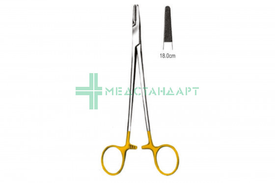 Иглодержатель с твердосплавными вставками Mayo Hegar Ndle Holder 18 см TC (21.5050.18)