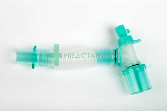 Соединитель угловой растяжимый 22M/15F-15M c двойным портом (Alba Healthcare) (FS804)